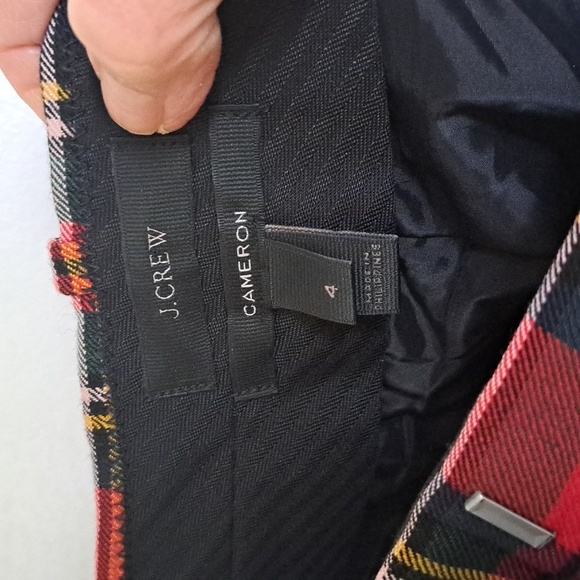 JCrew Cameron slim crop Plaid Tartan. SZ4. Excellent wool66%,poly29,elastene5. - Picture 7 of 8